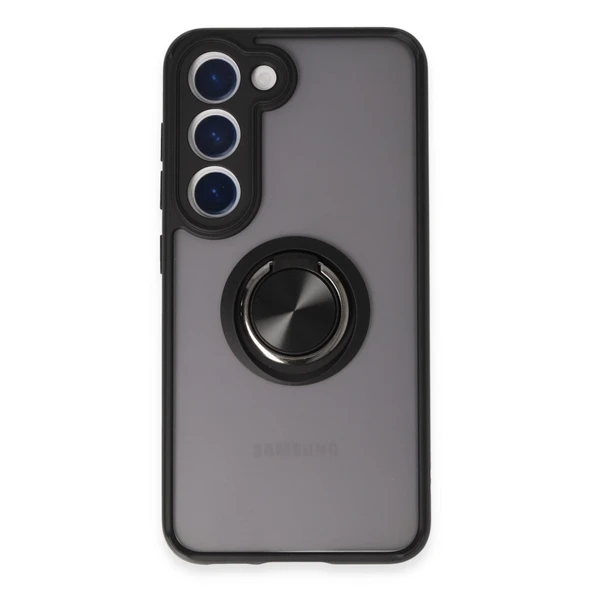 Samsung Galaxy S23 Kılıf Montreal Yüzüklü Silikon Kapak - Siyah ürün görseli 1