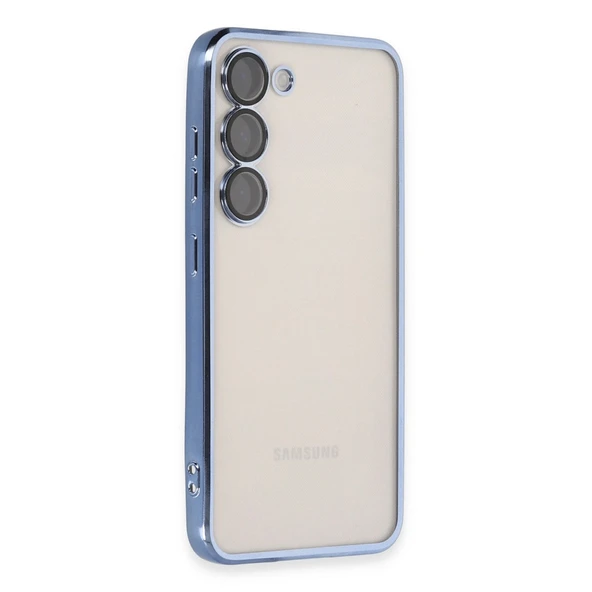 Samsung Galaxy S23 Plus Kılıf Kamera Korumalı Lensli Silikon - Açık Mavi ürün görseli 1
