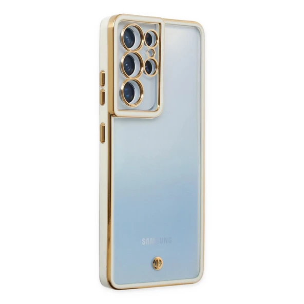 Samsung Galaxy S21 Ultra Kılıf Liva Lens Silikon - Beyaz ürün görseli 1