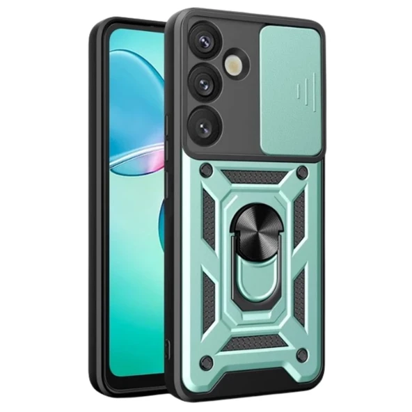 Samsung Galaxy A17 5g Pars Lens Yüzüklü Silikon - Yeşil ürün görseli 1