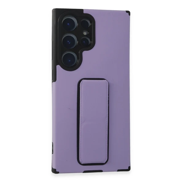 Samsung Galaxy S23 Ultra Kılıf Mega Standlı Silikon - Lila ürün görseli 1