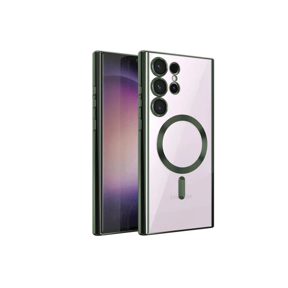 Samsung Galaxy S23 Ultra Kılıf Kross Magneticsafe Kapak - Koyu Yeşil ürün görseli 1