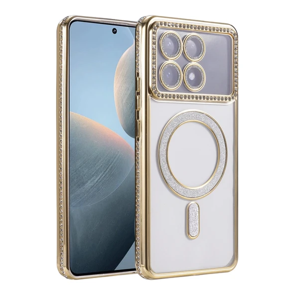 Xiaomi Poco X6 Pro Joke Simli Magneticsafe Kılıf - Gold ürün görseli 1