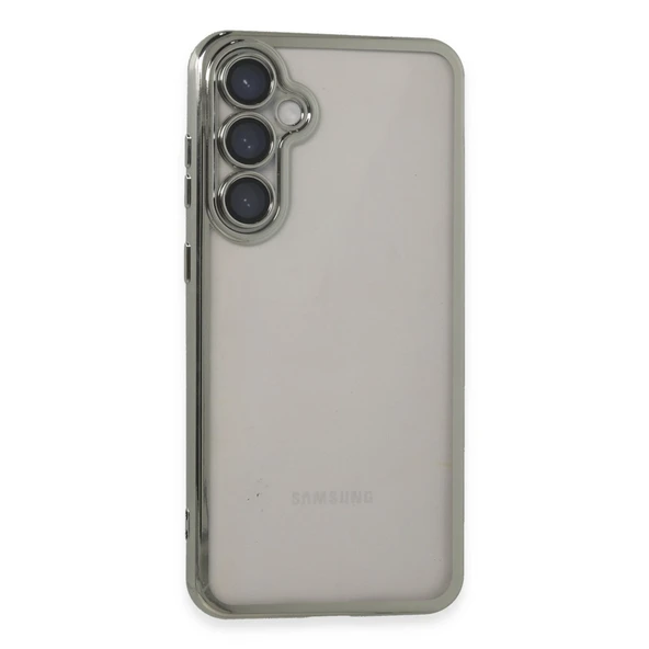 Samsung Galaxy S23 Fe Kılıf Kamera Korumalı Lensli Silikon - Gümüş ürün görseli 1
