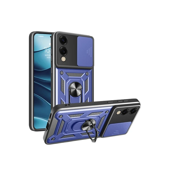 Samsung Galaxy S25 Edge Pars Lens Yüzüklü Silikon - Lacivert ürün görseli 1