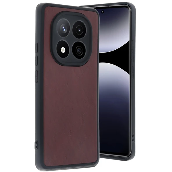 Xiaomi Redmi Note 14 Pro 5g Kılıf Aras Deri Kapak - Bordo ürün görseli 1