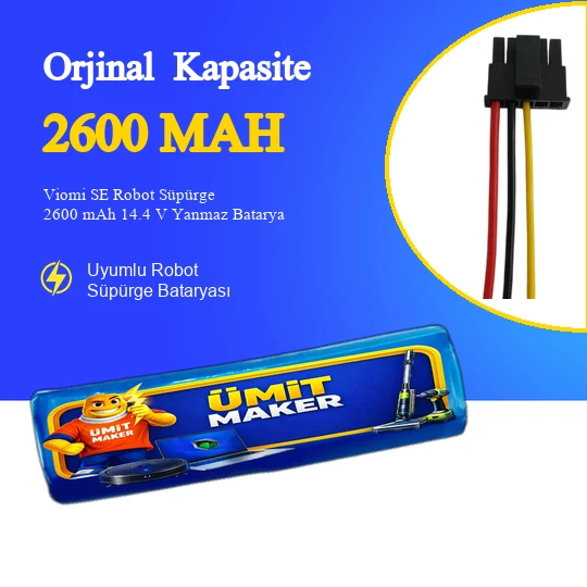 Viomi SE Robot Süpürge 2600 mAh 14.4 V Yanmaz Batarya ürün görseli 1