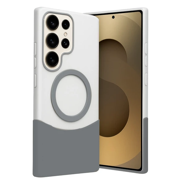 Samsung Galaxy S23 Ultra Velar Magsafe Kapak - Natural Grey ürün görseli 1
