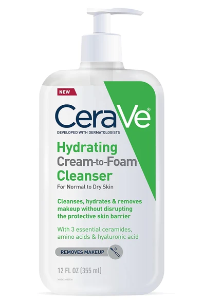 CeraVe Nemlendirici Kremden Köpüğe Dönüşen Yüz Temizleyici 355ML ürün görseli 1