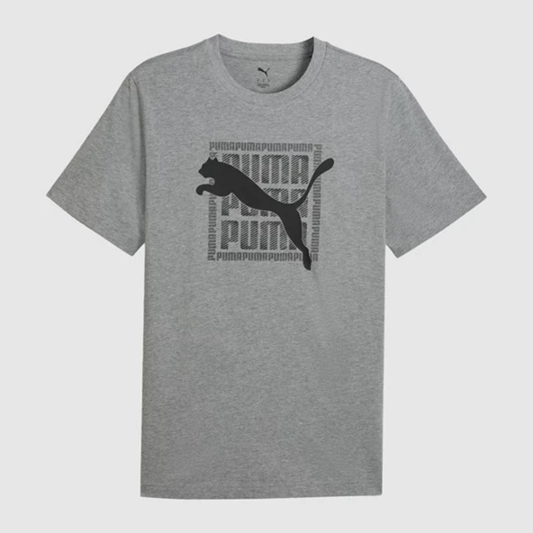 Puma Graphic Erkek Gri Günlük Stil T-Shirt 69177503 ürün görseli 1