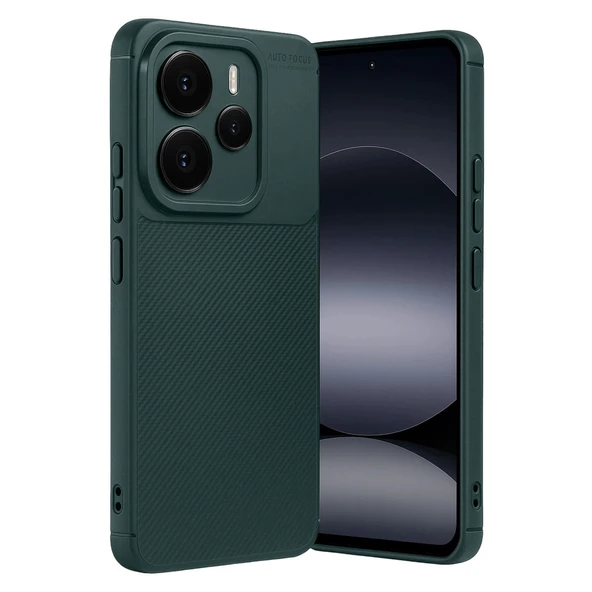 Xiaomi Note 14 5g Auto Focus Karbon Kapak - Koyu Yeşil ürün görseli 1