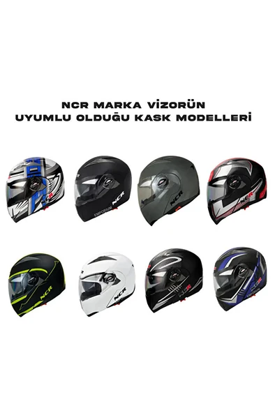 Çene Açılır Kask Vizör Camı (Mavi Aynalı) - Resim 3