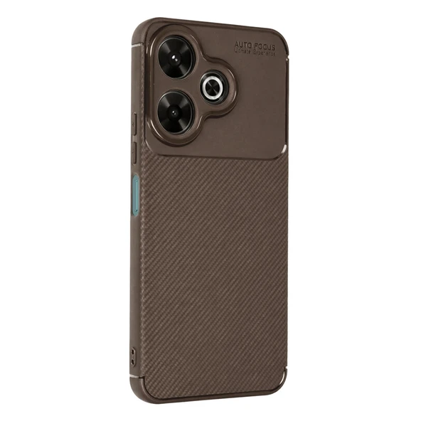 Xiaomi Redmi 13 4g Kılıf Auto Focus Karbon Kapak - Kahverengi ürün görseli 1