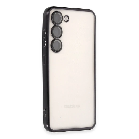 Samsung Galaxy S23 Kılıf Kamera Korumalı Lensli Silikon - Siyah ürün görseli 1