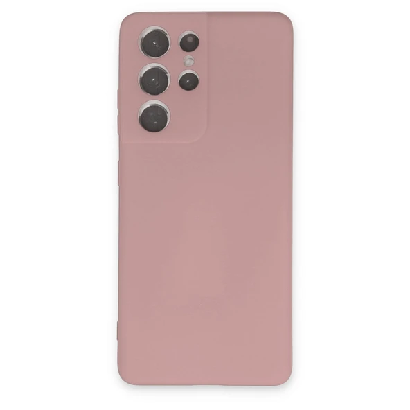 Samsung Galaxy S21 Ultra Kılıf Nano İçi Kadife Silikon - Pudra ürün görseli 1