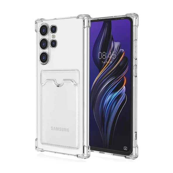 Samsung Galaxy S24 Ultra Kılıf Kart Şeffaf Silikon - Şeffaf ürün görseli 1