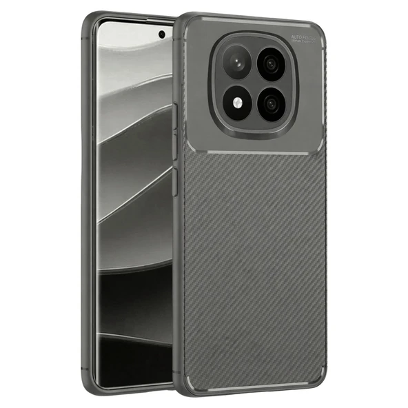 Xiaomi Redmi Note 14 Pro Plus Kılıf Auto Focus Karbon Kapak - Gri ürün görseli 1