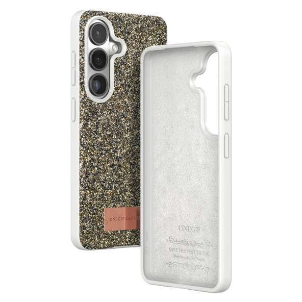 Samsung Galaxy S26 Plus Bright Simli Kapak - Gold - Resim 3