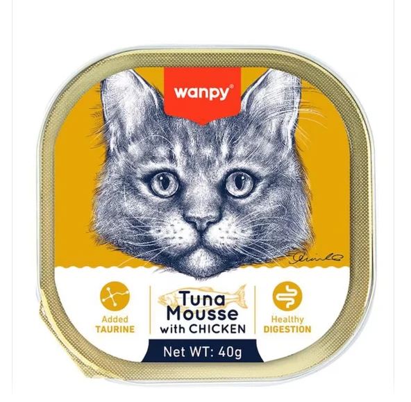 Wanpy Kedi 40g Ton Balikli & Tavuklu Alutray Yas Mama ürün görseli 1