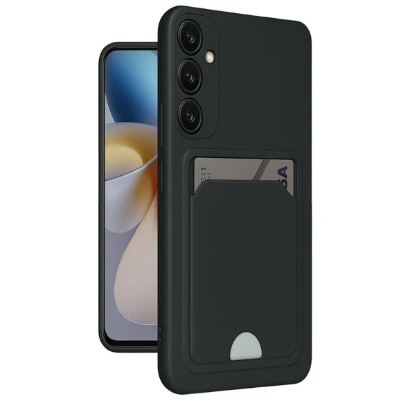 Samsung Galaxy A55 5g Kılıf Kelvin Kartvizitli Silikon - Siyah ürün görseli 1