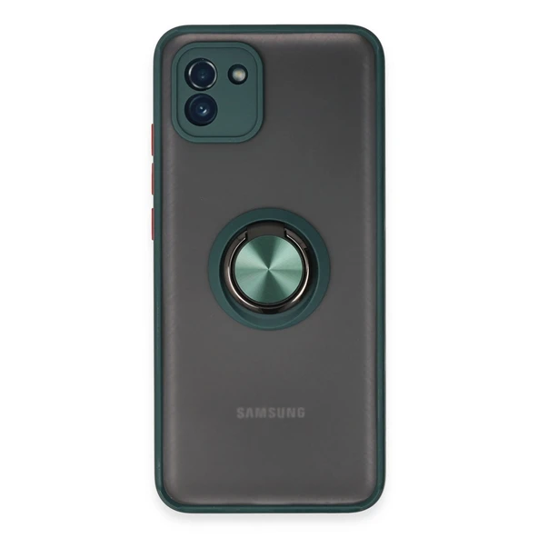 Samsung Galaxy A03 Kılıf Montreal Yüzüklü Silikon Kapak - Yeşil ürün görseli 1