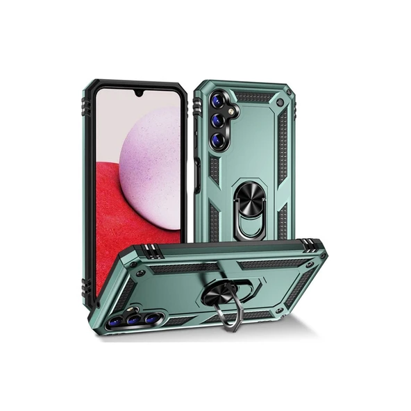 Samsung Galaxy A04s Kılıf Sofya Yüzüklü Silikon Kapak - Yeşil ürün görseli 1