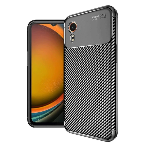 Samsung Galaxy Xcover 7 Kılıf Auto Focus Karbon Kapak - Siyah ürün görseli 1