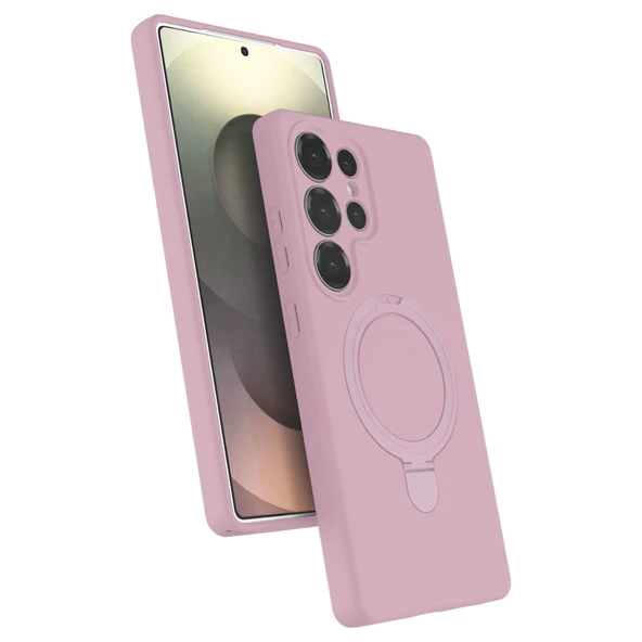 Samsung Galaxy S23 Ultra Regal Magsafe Standlı Kapak - Açık Pembe ürün görseli 1