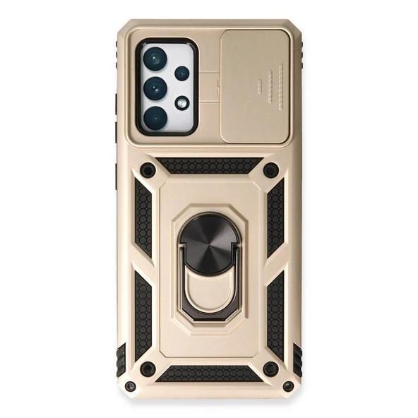 Samsung Galaxy A53 5g Kılıf Pars Lens Yüzüklü Silikon - Gold ürün görseli 1