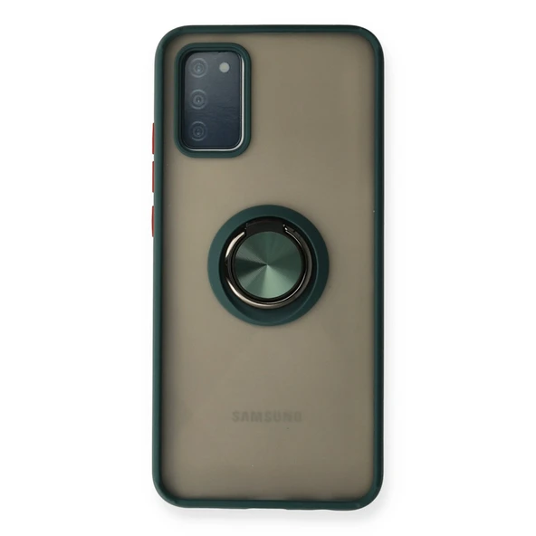Samsung Galaxy A02s Kılıf Montreal Yüzüklü Silikon Kapak - Yeşil ürün görseli 1