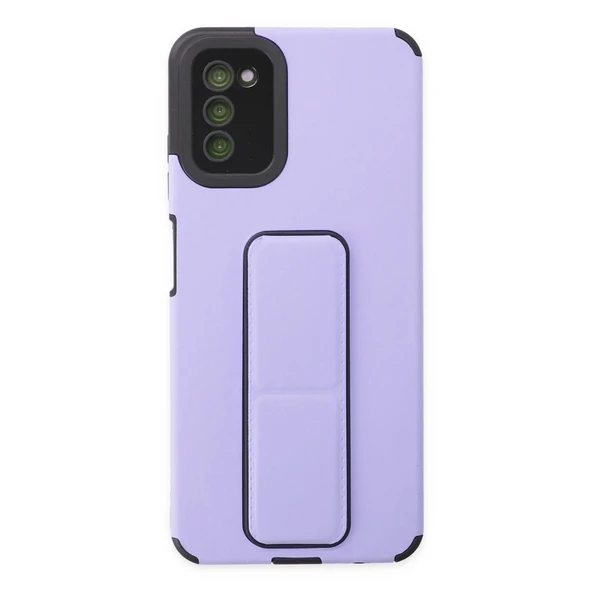 Samsung Galaxy A03s Kılıf Mega Standlı Silikon - Lila ürün görseli 1