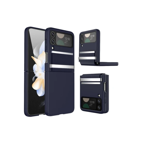 Samsung Galaxy Z Flip 4 Kılıf Belt Flip Kapak - Lacivert ürün görseli 1