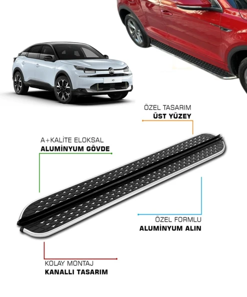 CITROEN C4 UYUMLU 2021 2022 2023 2024 2025 2026 ARACA ÖZEL YAN BASAMAK ürün görseli 1