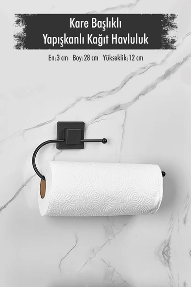 Yapışkanlı Kare Başlıklı Siyah Kağıt Havluluk ürün görseli 1