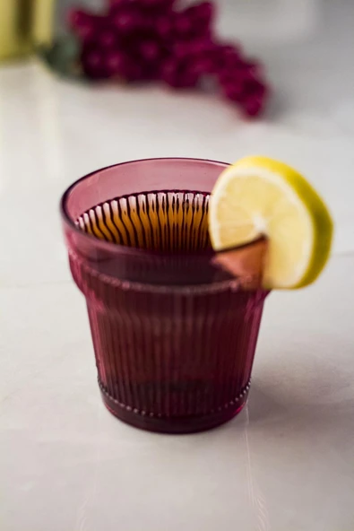 Akrilik Mürdüm 6'lı Kısa Bardak & Su Meşrubat Kahve Yanı Bardağı 300 ml ( Cam Değildir ) ürün görseli 1