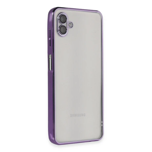 Samsung Galaxy A04 Kılıf Kamera Korumalı Lensli Silikon - Mor ürün görseli 1