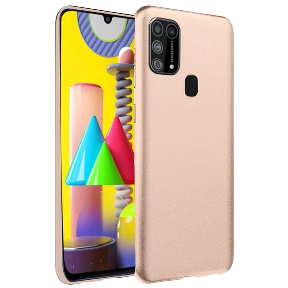 Samsung Galaxy M31 Kılıf Nano İçi Kadife Silikon - Pudra ürün görseli 1