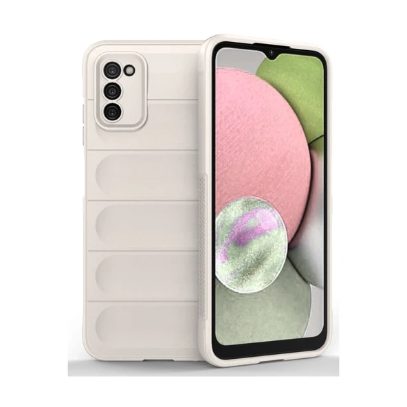 Samsung Galaxy A03s Kılıf Optimum Silikon - Krem ürün görseli 1