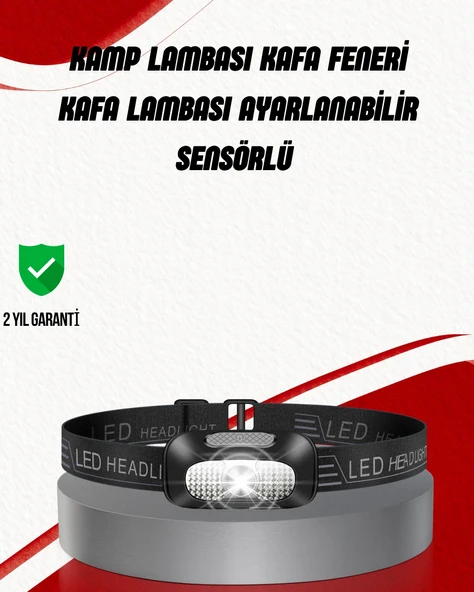 Ayarlanabilir Kafa Lambası Type-c Şarjlı Kompakt Kamp Lambası ürün görseli 1