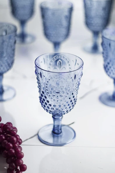 Akrilik Lacivert Tekli Kadeh & Su Meşrubat Kahve Yanı Bardağı 450 ml ( Cam Değildir ) ürün görseli 1