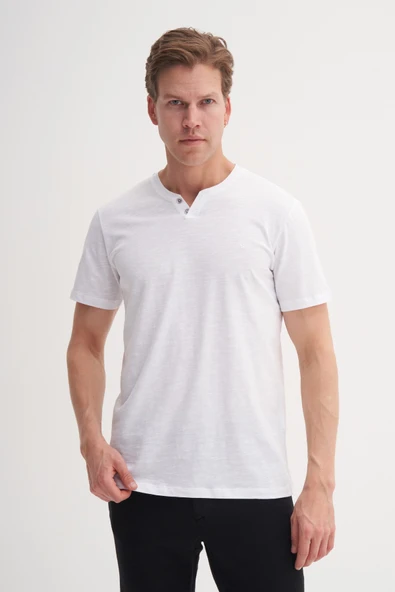 Cazador 42270 Erkek Beyaz Patlı Tshirt ürün görseli 1