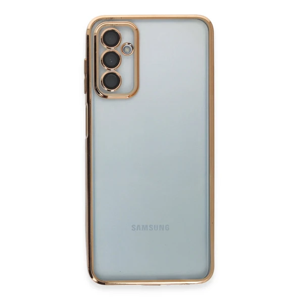 Samsung Galaxy M23 Kılıf Kamera Korumalı Lensli Silikon - Gold ürün görseli 1