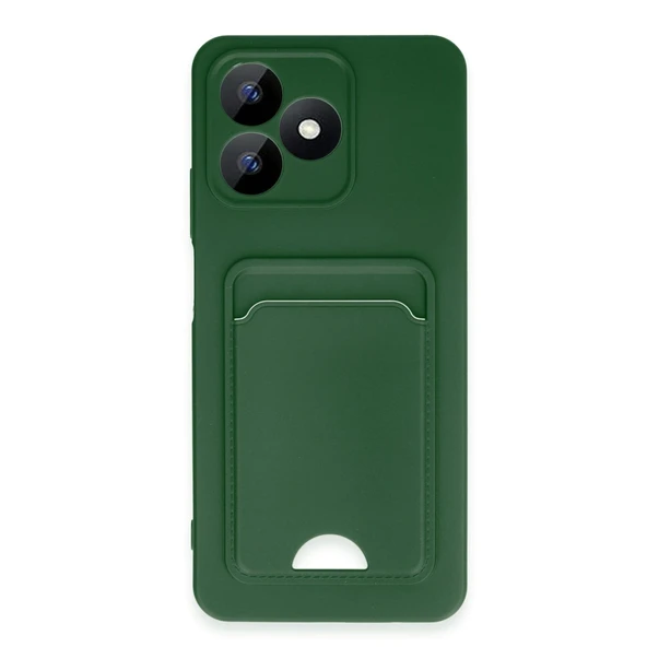 Realme Note 50 4g Kılıf Kelvin Kartvizitli Silikon - Koyu Yeşil ürün görseli 1