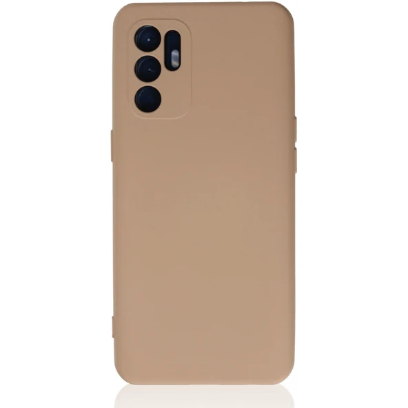 Oppo Reno 6 Kılıf Nano İçi Kadife Silikon - Pudra ürün görseli 1