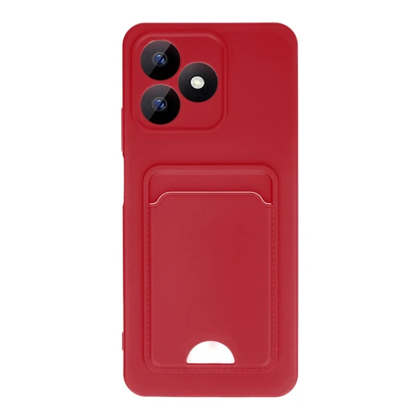 Realme Note 50 4g Kılıf Kelvin Kartvizitli Silikon - Kırmızı ürün görseli 1