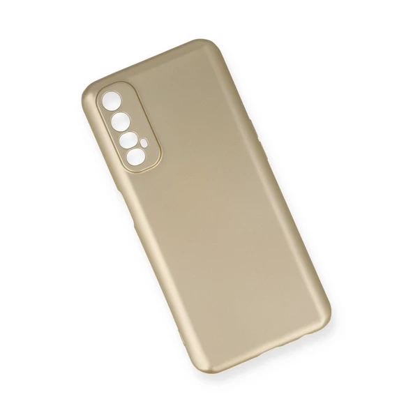 Realme 7 Kılıf First Silikon - Gold - Resim 3