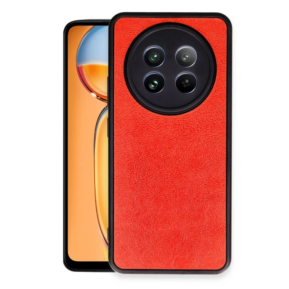 Realme 12 5g Kılıf Aras Deri Kapak - Kırmızı ürün görseli 1