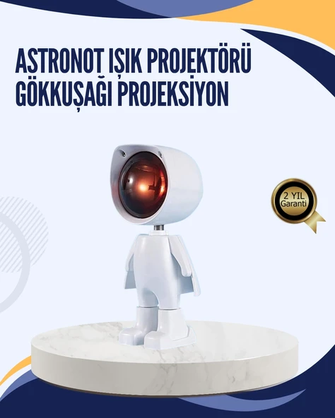 Gün Batımı Efekti Sunan Astronot Led Masa Lambası ürün görseli 1
