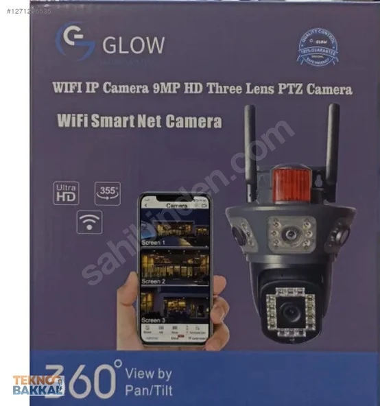 Glow GL-303 3 Kamera 9 MP 3,6+3,6+3,6mm Hareketli Wİ-Fİ Kamera ürün görseli 1