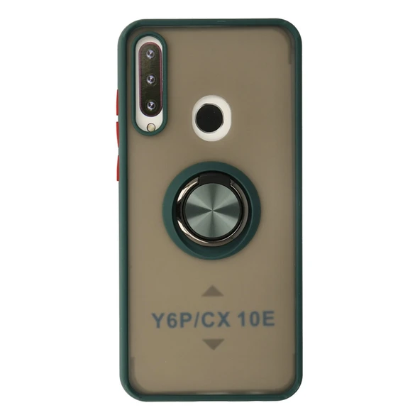 Huawei Y6p Kılıf Montreal Yüzüklü Silikon Kapak - Yeşil ürün görseli 1